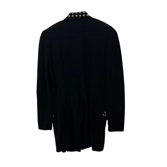 Vintage PG Collections Blazer Mini Dress Black Studded Moto & Military Body Con - Picture 8 of 9
